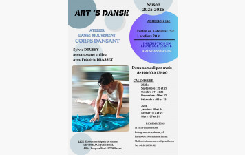 Atelier Danse Mouvement Corps Dansant avec Sylvie Drussy le 08 et 22 novembre 2025